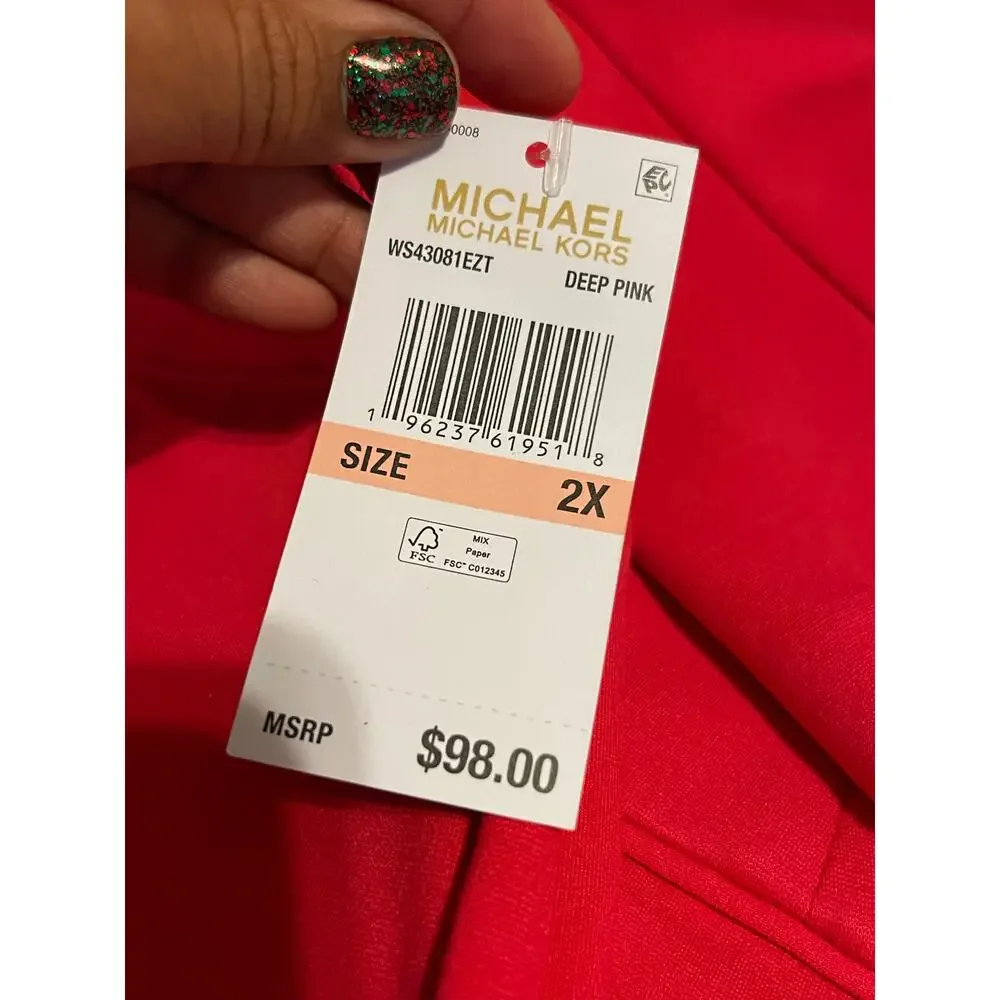 Michael Kors Knit One-Button Blazer & Matching Split-Hem Legging Pants Suit Set